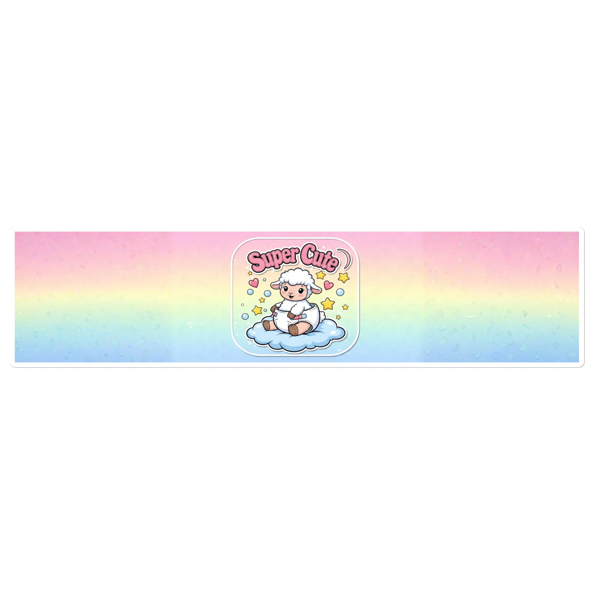 “Super Cute” Diaper Sticker – Pastel Lamb Vinyl Decal for ABDL Littles ...